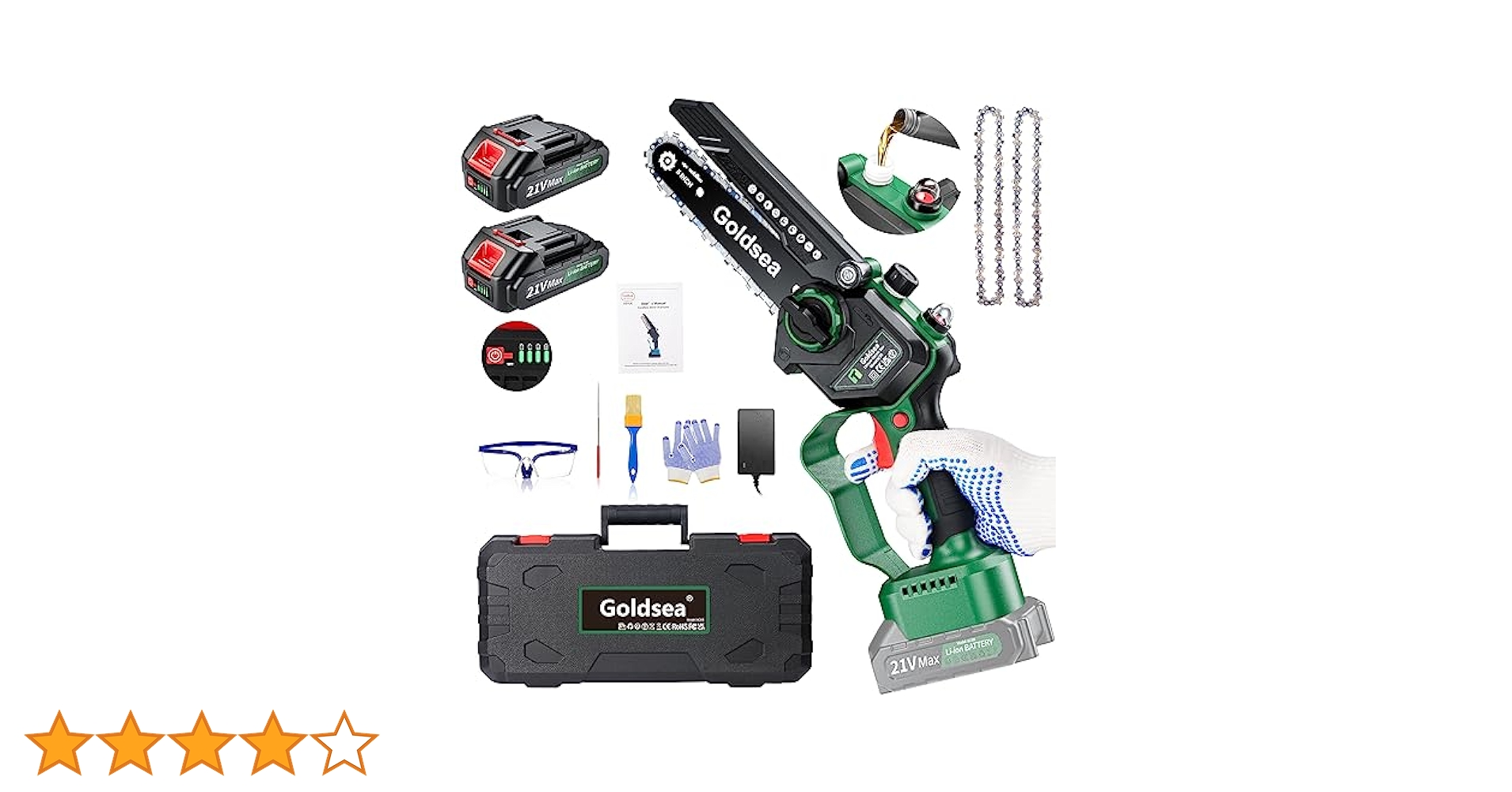 Amazon | 【新型】Goldsea チェーンソー 充電式 6インチ、 工具